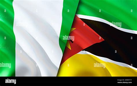 Nigeria and Mozambique flags. 3D Waving flag design. Nigeria Mozambique flag, picture, wallpaper ...