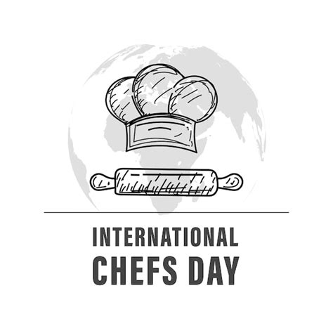 D A Internacional De Los Chefs De Octubre Plantilla Con Sombrero De