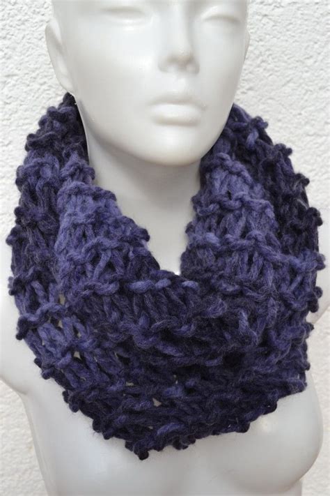 Loop Schlauchschal Schal Lila Violett Gestrickt Fashion Scarf