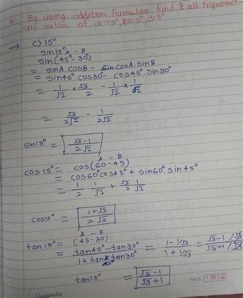 SOLUTION Double Angle Formulae With Proof Studypool