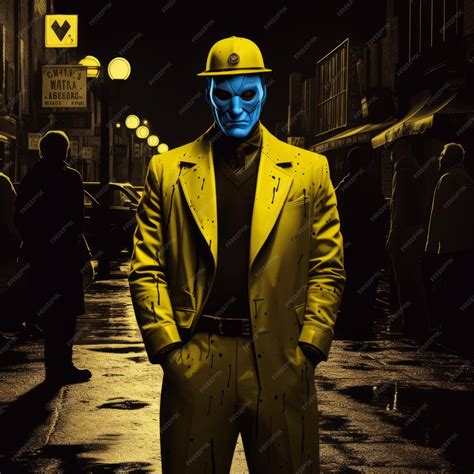 Premium Photo | Blue Guy In Yellow Suit A Noir Comic Art Inspired By ...