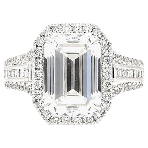 GIA Certified 3 Carat Center VVS1 D Emerald Cut Diamond Ring 8 3