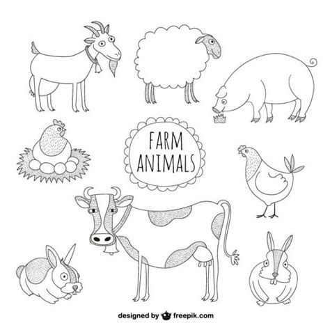 Free Vector | Farm animals illustrations | Easy animal drawings, Easy ...