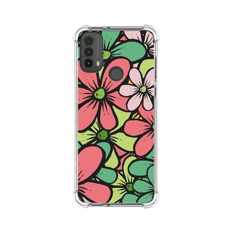 Funda Silicona Antigolpes Para Motorola Moto E40 Diseño Flores 02 con