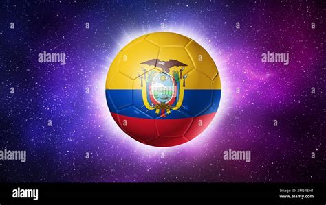 Soccer Football Ball With Ecuador Flag Space Background Illustration