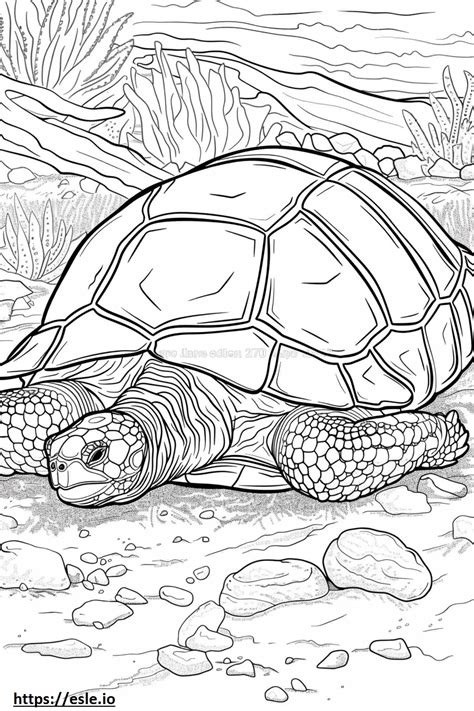 Coloriage Tortue Sulcata Endormie Imprimer