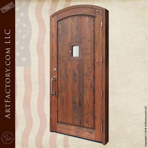 Rustic Wooden Portal Door: With Custom Semi-Arched Design