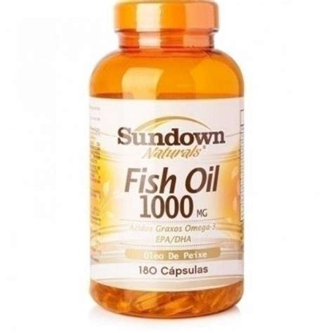 Fish Oil 1000mg Óleo De Peixe 180 Cápsulas Sundown Submarino