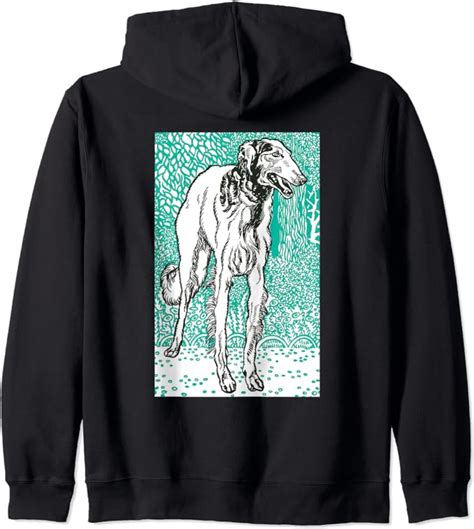 Greyhound Dog Lover Puppy Vintage Retro Illustration Zip Hoodie