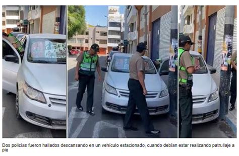 Tacna Dos PolicÍas DormÍan En Auto En Vez De Realizar El Patrullaje A Pie La Gran Sala De