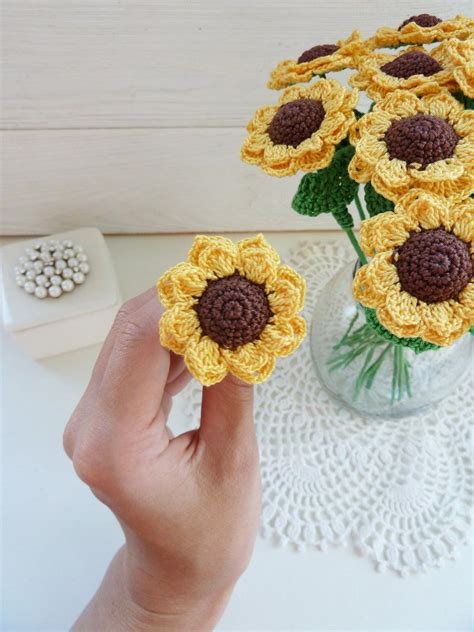 Crochet Sunflowers In A Pot Pattern Ukrainian Sunflowers Etsy