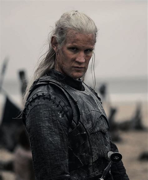 Prince Daemon Targaryen With Long Braided Hair Wearing Full Armour In