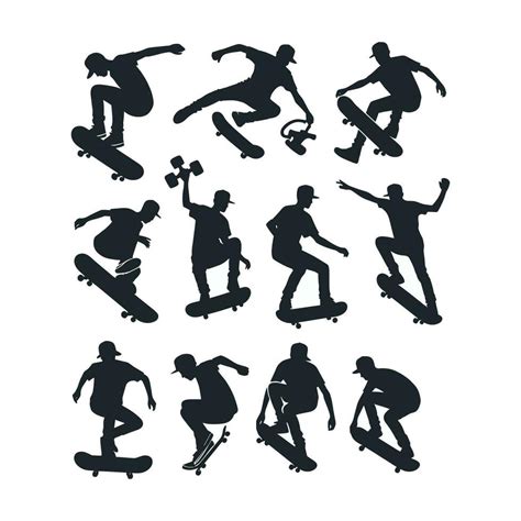 Set Of Skateboard Vector Silhouette 36197417 Vector Art At Vecteezy