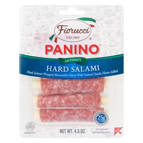 Fiorucci Hard Salami Wrapped Mozzarella Cheese Panino, Easy to Open ...