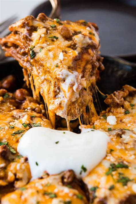 One Skillet Ground Beef Enchilada Casserole Recipe Oh Sweet Basil