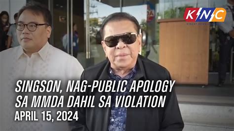 Singson Nag Public Apology Sa MMDA Dahil Sa Violation Kidlat News