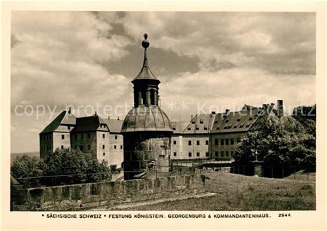 Ak Ansichtskarte Saechsische Schweiz Festung Koenigstein Georgenburg