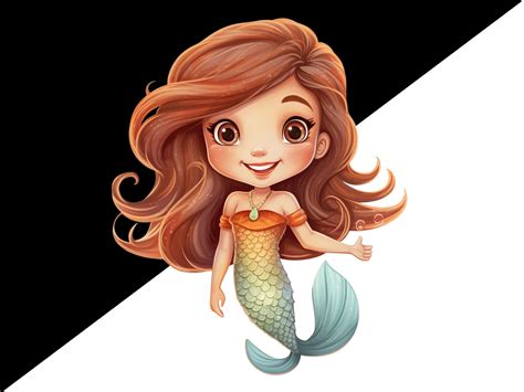 Mermaid Clipart Cute Mermaid Png Underwater Clipart Instant Download