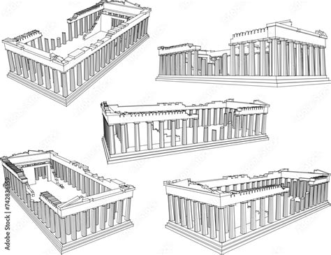 Vector Sketch Illustration Design Of Ancient Classical Old Building