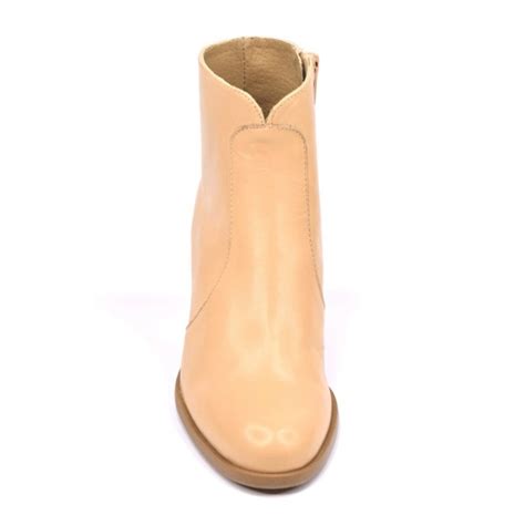 Botas De Couro Liso Nude F Brenda Zaro