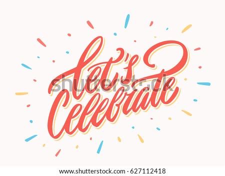 Lets Celebrate Banner Vector Lettering Stock Vector