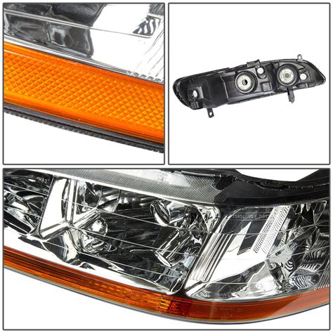 Chrome Housing Headlight Amber Corner K White Led System For