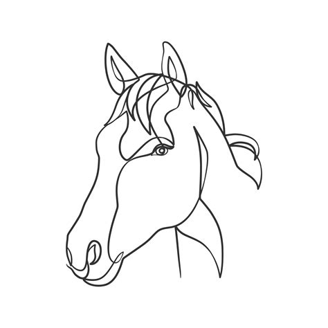 Continuous line drawing of horse head 6297485 Vector Art at Vecteezy