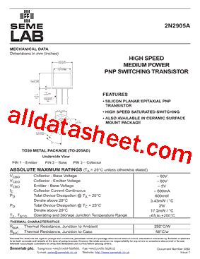 N A Datasheet Pdf Seme Lab