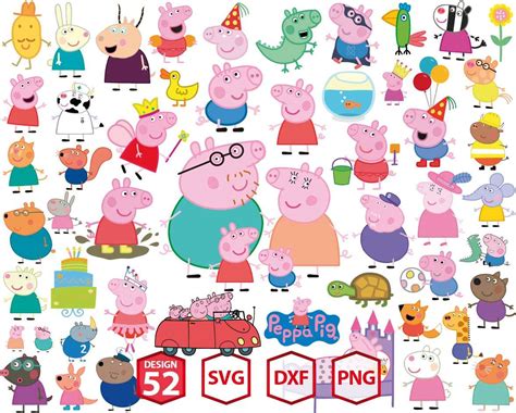 Peppa Pig bundle Peppa Pig svg, Peppa Pig printable, Cricut, Peppa Pig ...