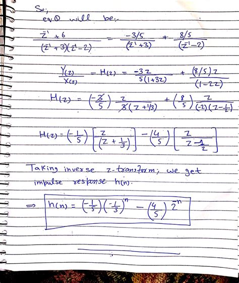 Solved Find The Impulse Response For Each One Of The Causal Lti