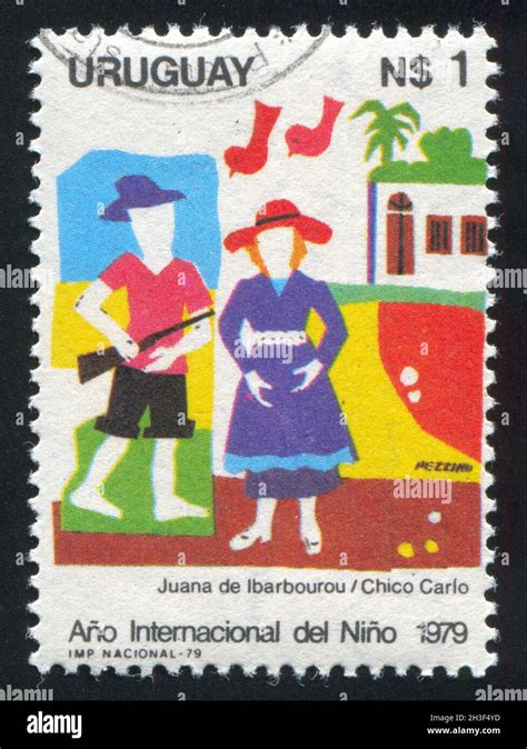 URUGUAY CIRCA 1980 Stamp Printed By Uruguay Shows Man Woman And