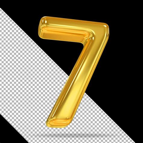 Premium Psd Number 7 Gold 3d Styles