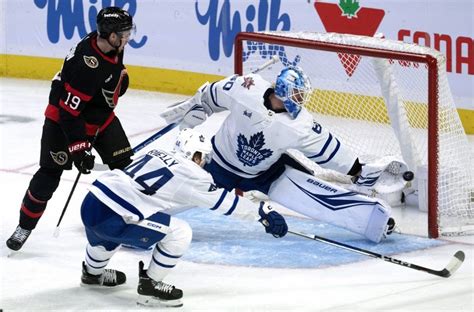 Maple Leafs Beat Senators Lose Woll To Injury