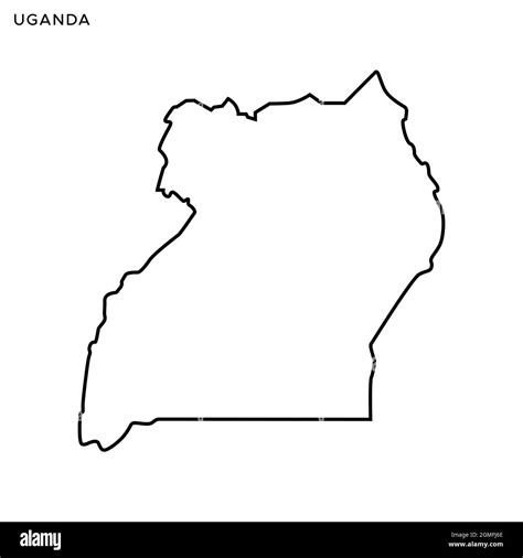 Line Map Of Uganda Vector Stock Illustration Design Template Editable