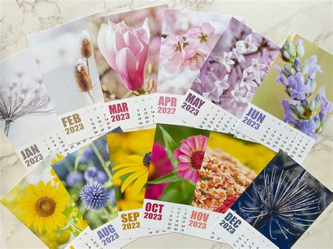 2023 Floral Desk Calendar 5x7 2023 Flower Calendar - Etsy | Flower ...