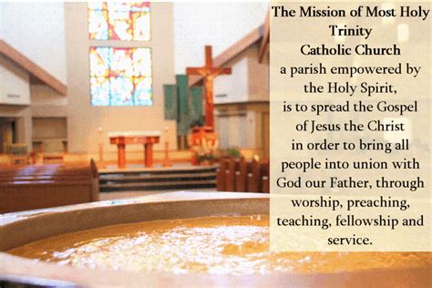 Mission Statement Most Holy Trinity Catholic Church Angleton Tx