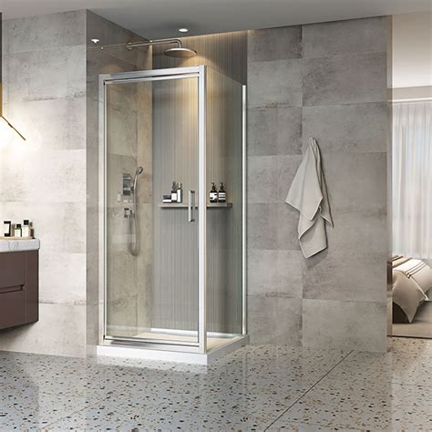 Porte De Douche X En Coin Carr Mur Gauche En Chrome