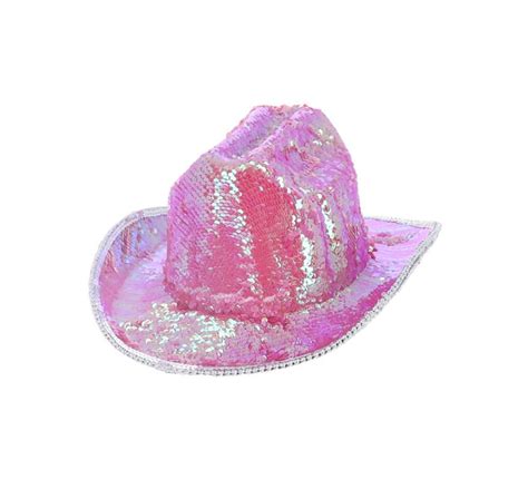 Chapeau De Cowboy Paillettes Rose Iris De Luxe Adulte