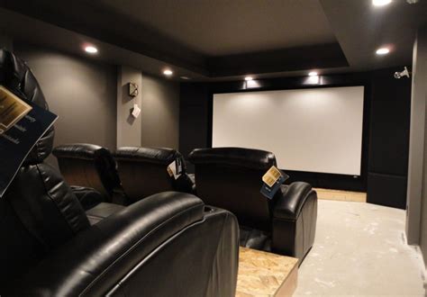 Basement Theater Idea Realistic Space And Cost Arrangement Home Theater Basement Home