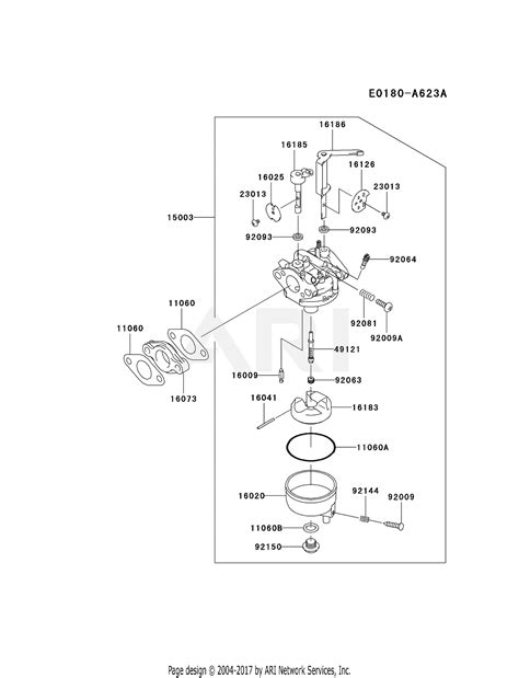 Kawasaki FJ100D CS00 4 Stroke Engine FJ100D Parts Diagram For CARBURETOR