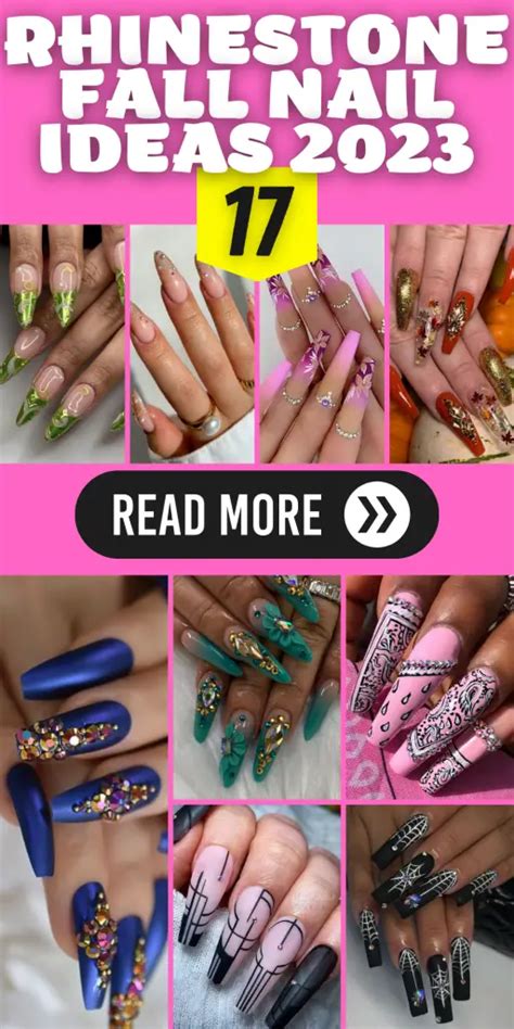 17 Glamorous Rhinestone Fall Nail Ideas For 2023