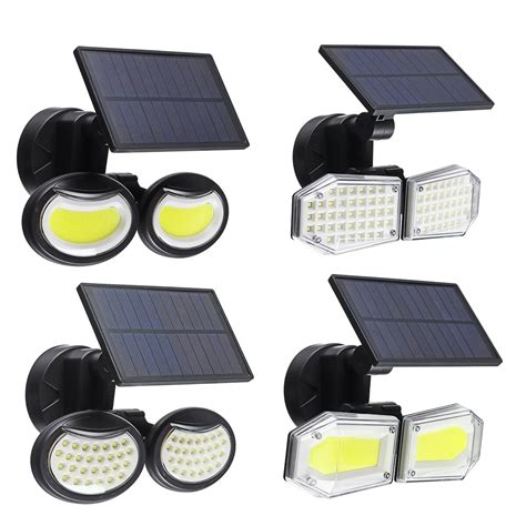 Double Head Motion Sensor Led Solar Light Outdoor Spotlight Waterproof