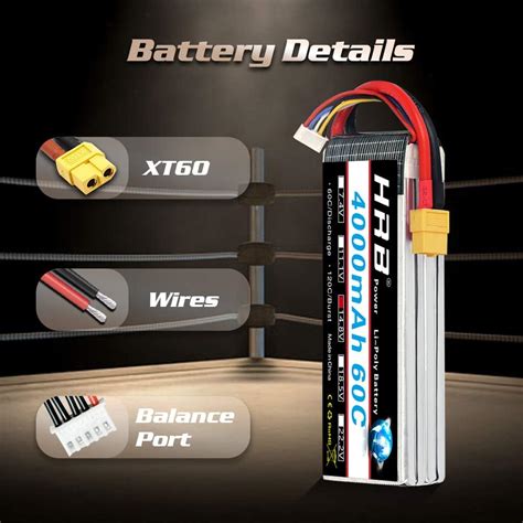 Hrb Pcs S Lipo Battery V Mah C Xt Connector For Rc Truggy