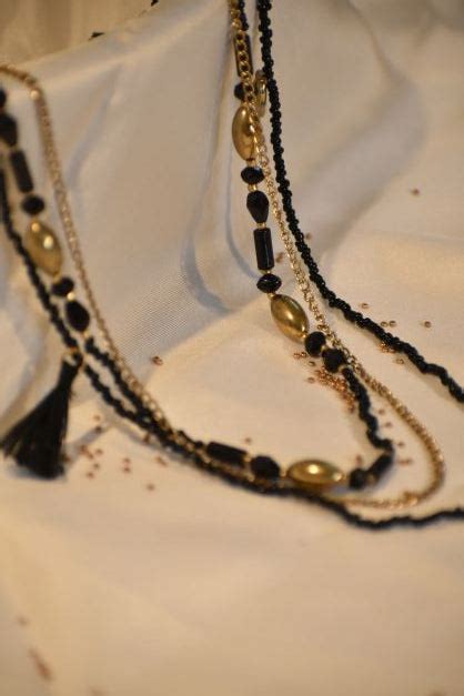 Black Beaded Long Necklace Inaraa