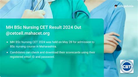 MH BSc Nursing CET Result 2024 Out Cetcell Mahacet Org Get Direct