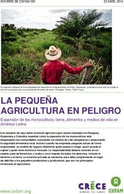 LA PEQUEÑA AGRICULTURA EN PELIGRO Expansión de los monocultivos