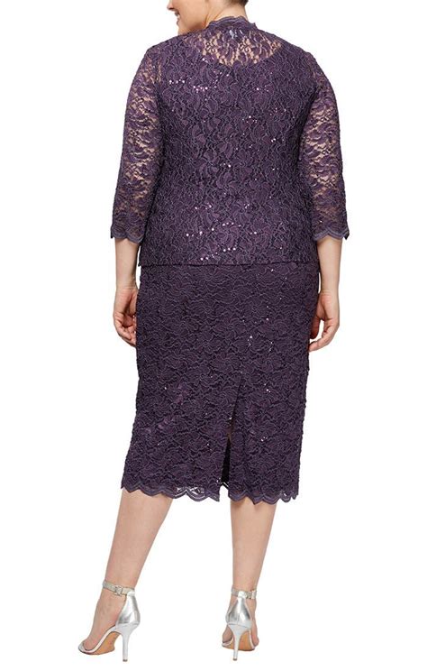 Plus Sheath Sequin Lace Jacket Dress