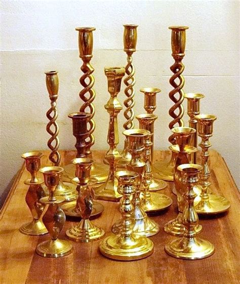 Mixed Lot 17 Vintage Brass Candlesticks Twisted Candle Holders Etsy