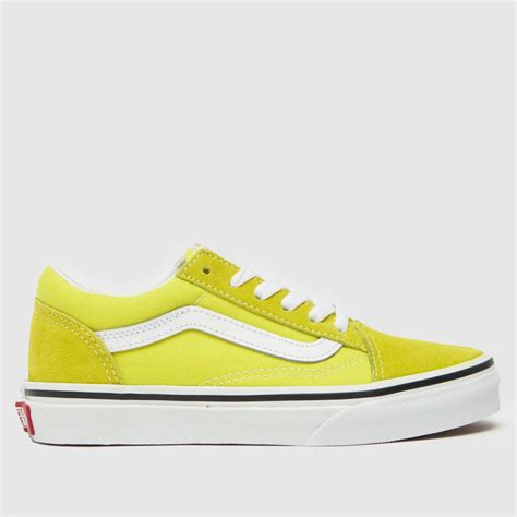 Kids Junior Yellow Vans Old Skool Trainers Schuh