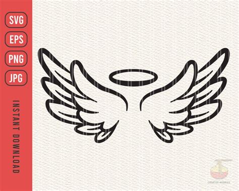 Angel Wings Svg Angel Wing Vector Angel Svg Halo Svg Angel Wings